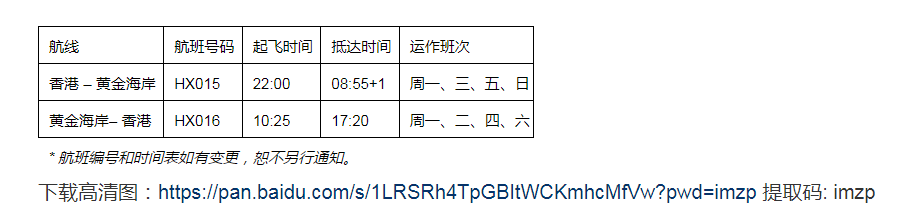 香港航空庆祝澳洲黄金海岸航班启航 为旅客提供农历新年热门度假选择